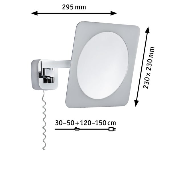 LED Kosmetikspiegel Bela Mit Leuchtmittel IP44 3000K 260lm 230V 5,7W Chrom, Weiß, Spiegel