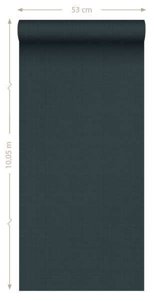 ESTAhome Tapete Leinen-Optik Tintenblau - 53 cm x 10.05 m - 139242