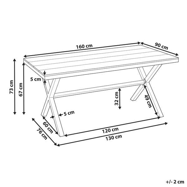Gartentisch TIANO 160 cm 90 cm Metall Taupe