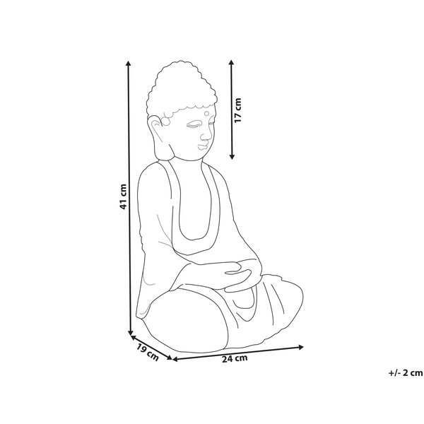 Dekofigur Buddha grau 41 cm VALLOIRE
