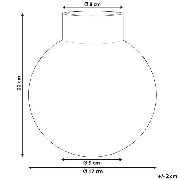 Blumenvase POLYDROSOS Glas 22 cm Grau