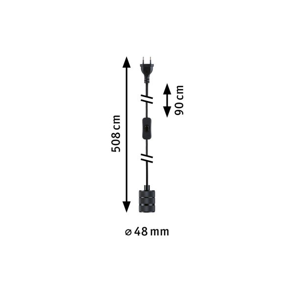 Neordic Pendelleuchte Tilla inkl. Stecker E27 max. 20W Schwarz dimmbar Metall
