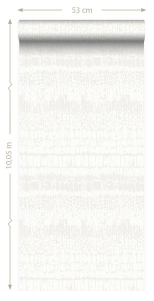 Origin Wallcoverings Tapete Tierhautmuster Weiß - 53 cm x 10.05 m - 346648