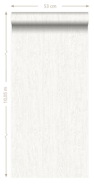 Origin Wallcoverings Tapete Holz-optik Crême-Weiß - 53 cm x 10.05 m - 347553