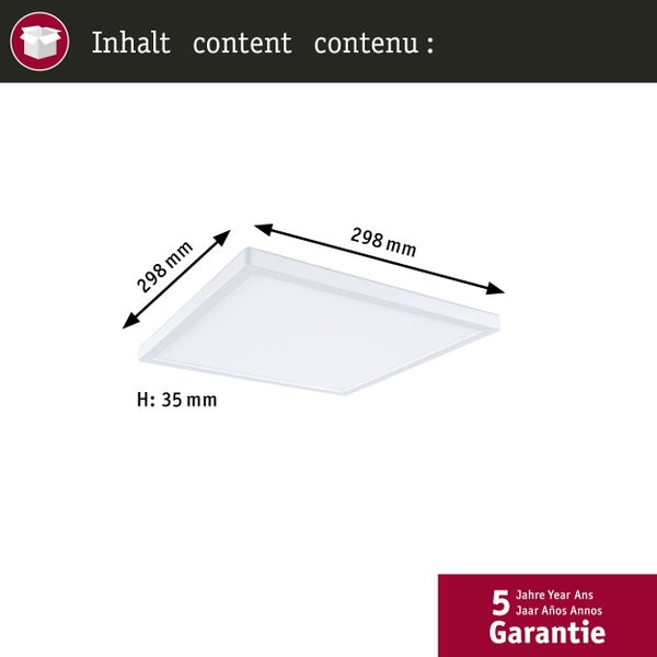 LED Panel Atria Shine IP44 eckig 298x298mm 15,7W 2100lm 3000 - 6500K Weiß