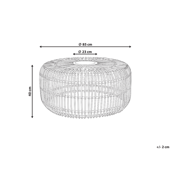 Couchtisch RANDAZZO Rattan Hellbraun