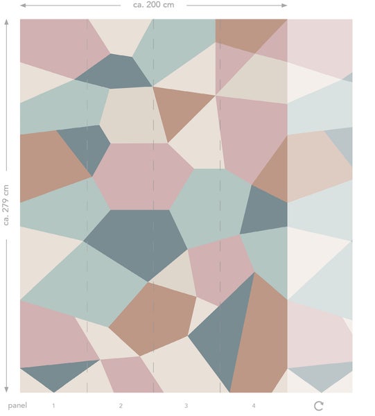 ESTAhome Fototapete grafisches Motiv Multicolor - 200 x 279 cm - 159258