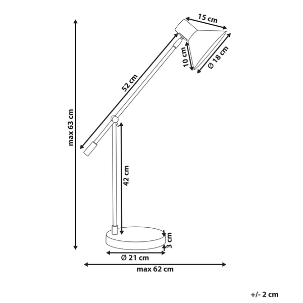 Schreibtischlampe PINKEEN Metall Schwarz