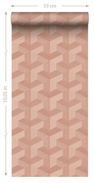 Origin Wallcoverings Tapete 3D-Muster Terrakottarosa - 50 x 900 cm - 348002