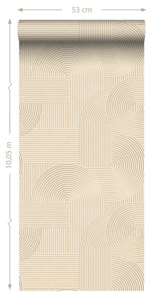 ESTAhome Tapete 3D-Muster Sandbeige - 50 x 900 cm - 139645