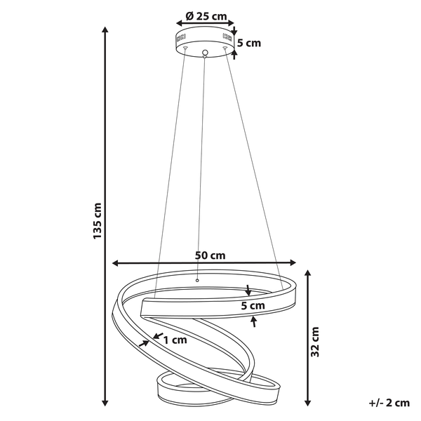 LED Hängeleuchte WANLI Metall Gold