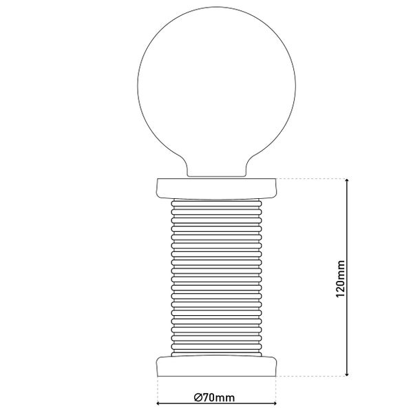 Tischleuchte max. 12cm hoch, Deko-Tischleuchte aus Metall und Kunststoff und Textilmaterial in orange-weiß, E27-Fassung, Tischlampe für Esszimmer, Küche, Kinderzimmer, Diele