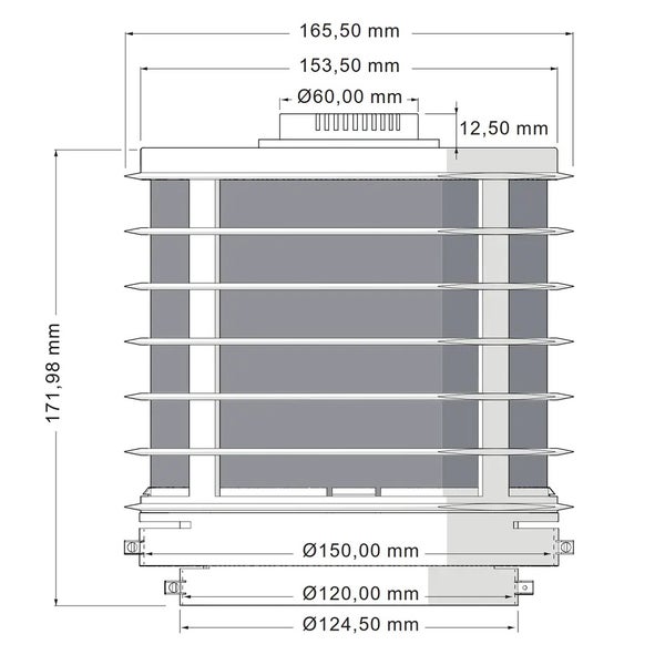 Technische Zeichnung mit Maßangaben