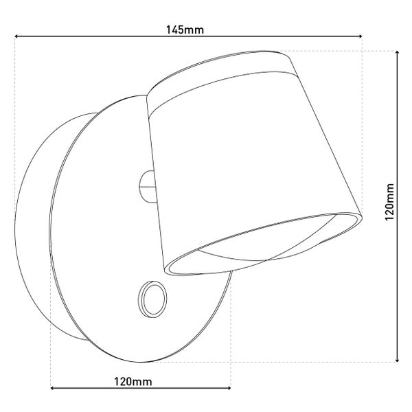 Akku-Wand-Leuchte TONDO magnetisch, ca 12 x 14,5 cm, aus schwarzem Metall, für Innen