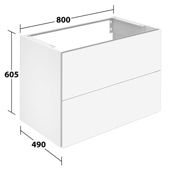 KEUCO Emma Badmöbel-Set 80 cm 2-teilig, mit Waschtisch und Unterbau