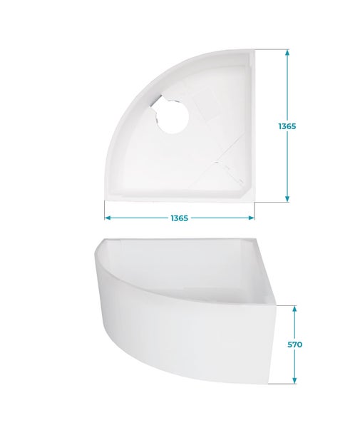 Calmwaters® Wannenträger 140 x 140 cm Original, Passend für Eck-Badewanne 140x140 cm, Styroporträger, Schall- und wärmedämmend, Direkt verfliesbar, Badewannenträger in Weiß, 03AX2458