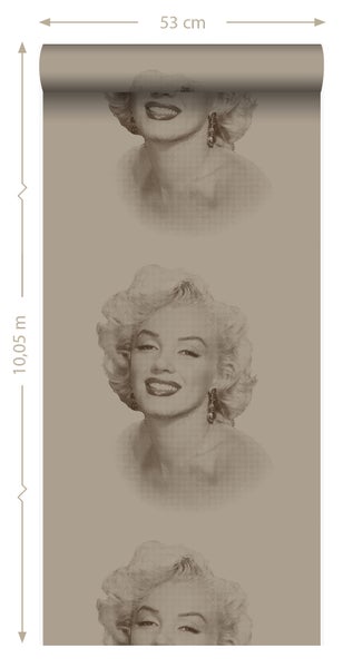 Origin Wallcoverings Tapete Marilyn Monroe Bronze - 53 cm x 10.05 m - 326351