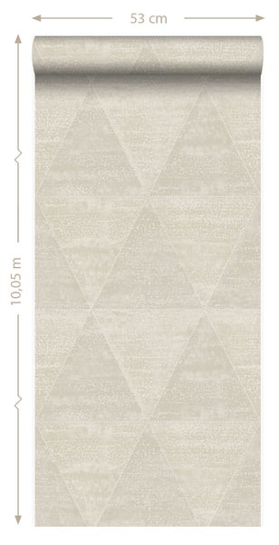 Origin Wallcoverings Tapete verwitterte Metalldreiecke Beige - 53 cm x 10.05 m - 337257