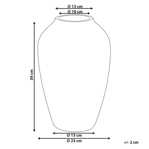 Blumenvase TERRASA Keramik 39 cm Orange