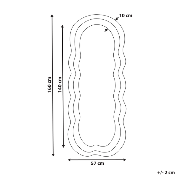 Vertikales, wellenförmiges Wandpaneel mit samtartiger Oberfläche und zwei Metallaufhängern auf der Rückseite.