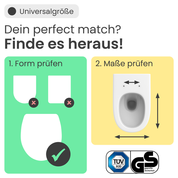 Information zur Ermittlung der passenden Toilettensitzgröße