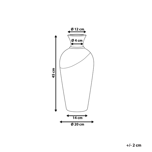 Dekovase BONA Keramik 45 cm Weiß