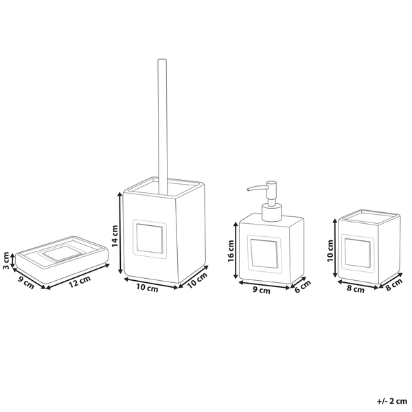 Badaccessoires Set 4-teilig KOUROU Keramik Schwarz