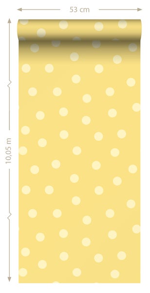 ESTAhome Tapete Punkte Gelb - 50 x 900 cm - 131578