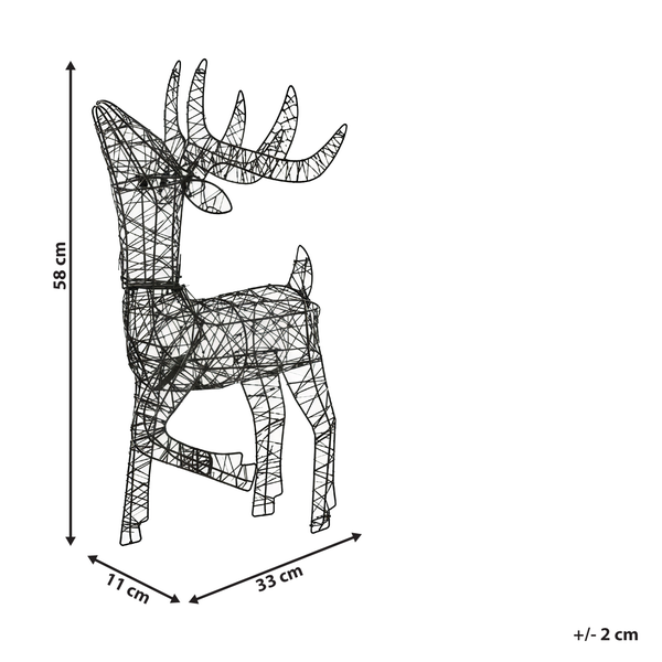 Dekorativer Hirsch aus Draht, circa 58 cm hoch