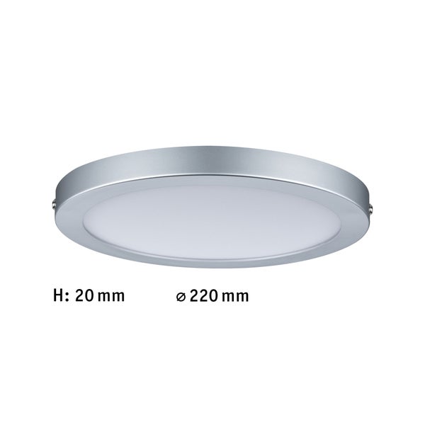 LED Panel Atria rund 220mm 14W 1150lm 2700K Chrom matt dimmbar
