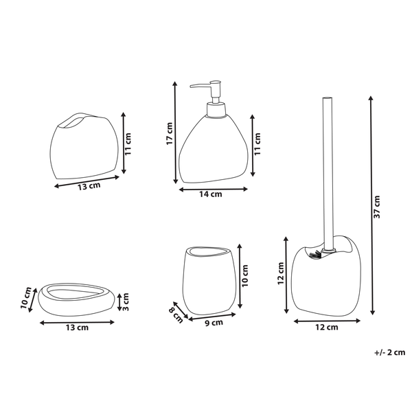 Badaccessoires Set 5-teilig COATA Hellbeige