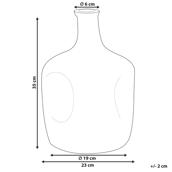 Blumenvase KERALA Glas 35 cm Olivgrün