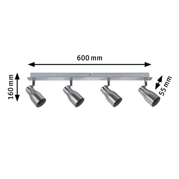 Spotlight Meli GU10 230V max. 4x10W dimmbar Nickel satiniert