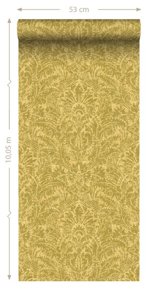 ESTAhome Tapete Ornamente Ockergelb - 50 x 900 cm - 131615