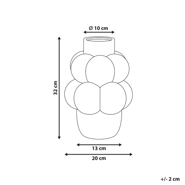Blumenvase VIMBA Steinzeug 32 cm Cremeweiß