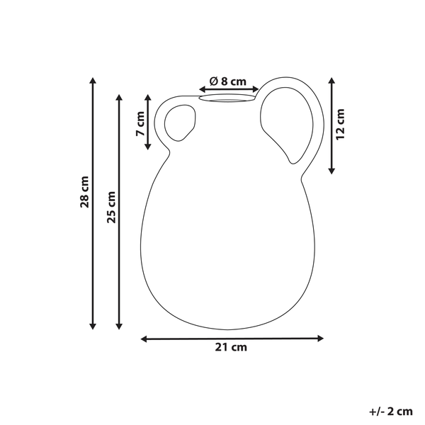 Blumenvase DORY Steinzeug 28 cm Weiß