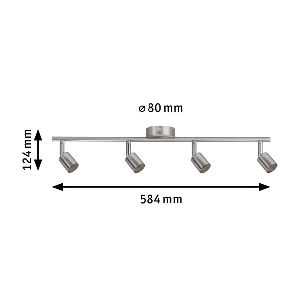 Spotlight Carolina GU10 230V max. 4x10W dimmbar Nickel matt