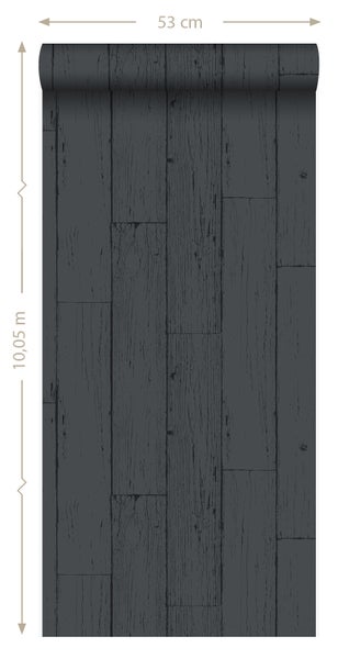 Origin Wallcoverings Tapete Holz-optik Antrazitgrau - 53 cm x 10.05 m - 347537