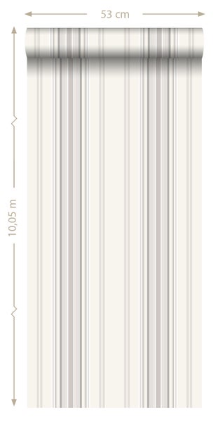 ESTAhome Tapete Streifen Grau und Beige - 53 cm x 10.05 m - 138805
