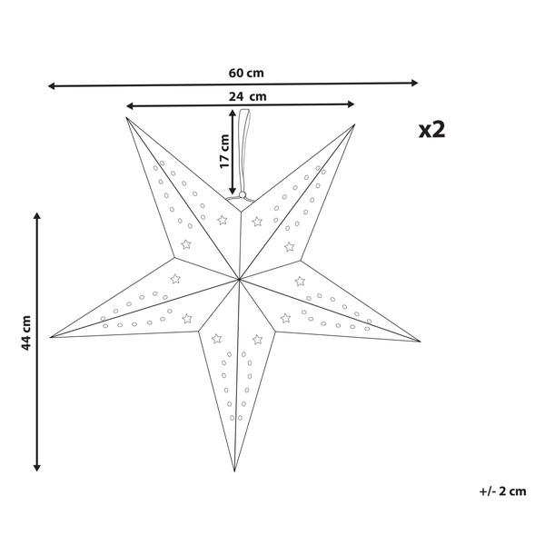Wanddekoration 2er Set LED MOTTI Stern 60 cm Smaragdgrün