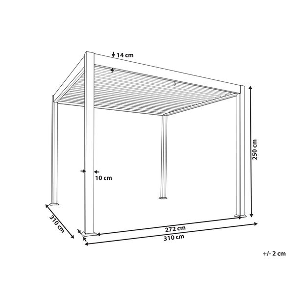Pavillon FORNOLI Metall 310 cm 310 cm Weiß