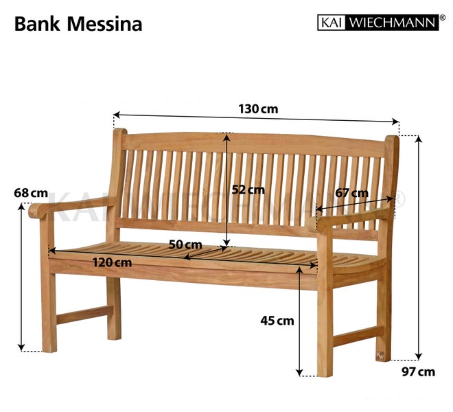 Gartenbank Teakholz 2-Sitzer 130 cm Teak Gartenbank für Terrasse Garten Balkon