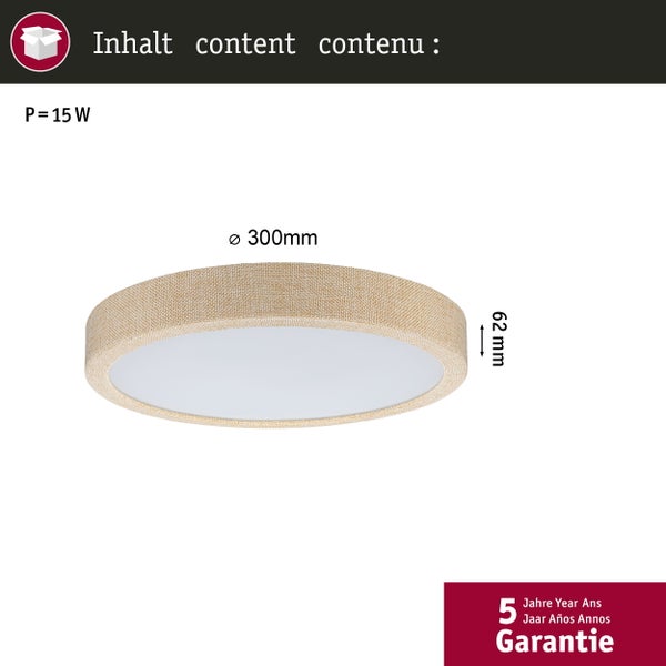 LED Panel Cosara IP44 rund 300mm 15W 1300lm 3000K Beige