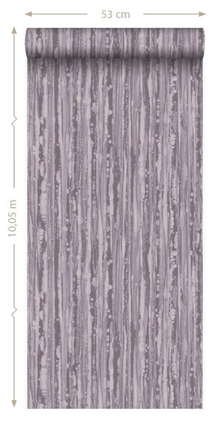 Origin Wallcoverings Tapete Streifen Lila Grau und Grau - 53 cm x 10.05 m - 346641