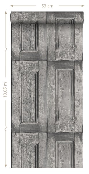ESTAhome Tapete Paneeltüren Grau - 53 cm x 10.05 m - 138209