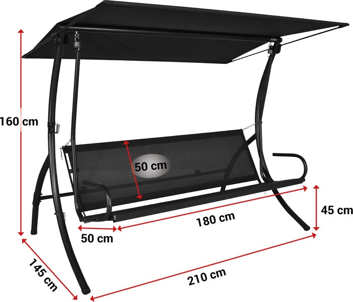 Gartenschaukel mit Blumendesign und Sonnendach