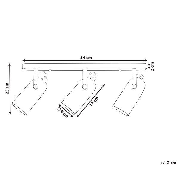 Strahler 3-flammig TYRIA verstellbar Metall Schwarz