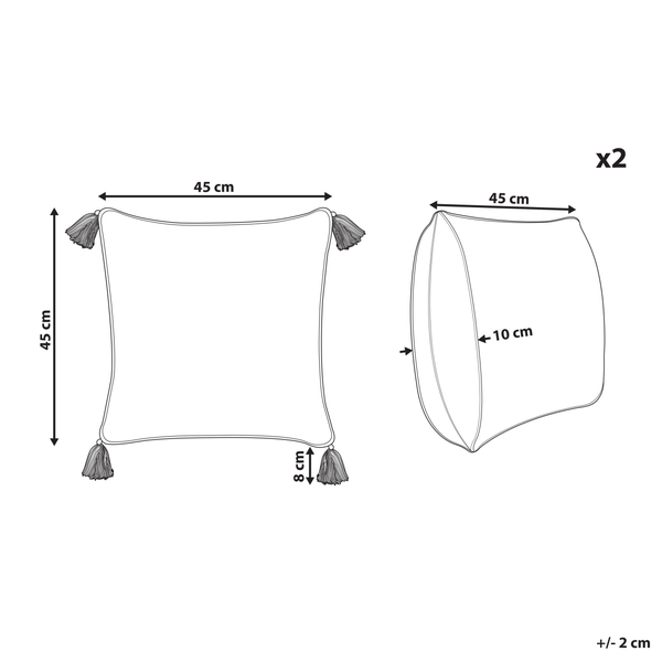 Dekokissen 2er Set SYRINGA Baumwolle 45 x 45 cm Grün Geometrisches Muster