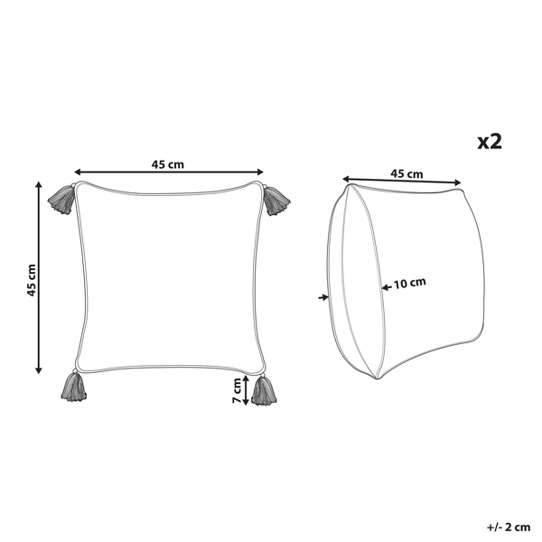 Dekokissen 2er Set BILOBA Baumwolle 45 x 45 cm Gelb Blumenmuster