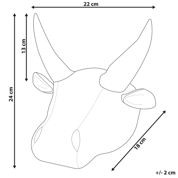Wanddekoration für Kinder Stier GEOFFREY Baumwolle 24 cm Weiß